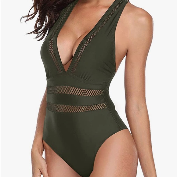 One piece bathing suit army green size XL - Picture 6 of 8